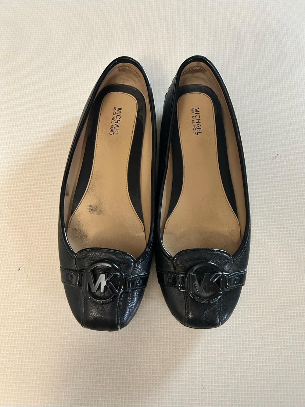 Michael Kors Black Leather Slingback Flats